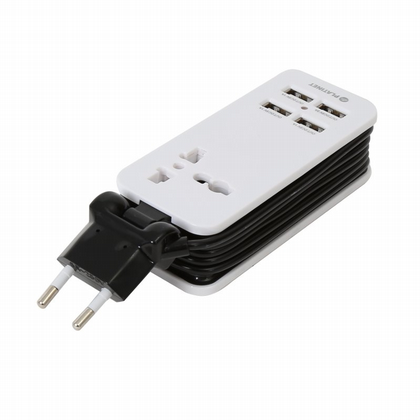TRAV.CHARG PLATINET 4XUSB 4A+UK PLUG WHT