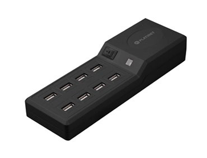 MULTI-USB CHARGER PLATINET 8XUSB 10A BLK