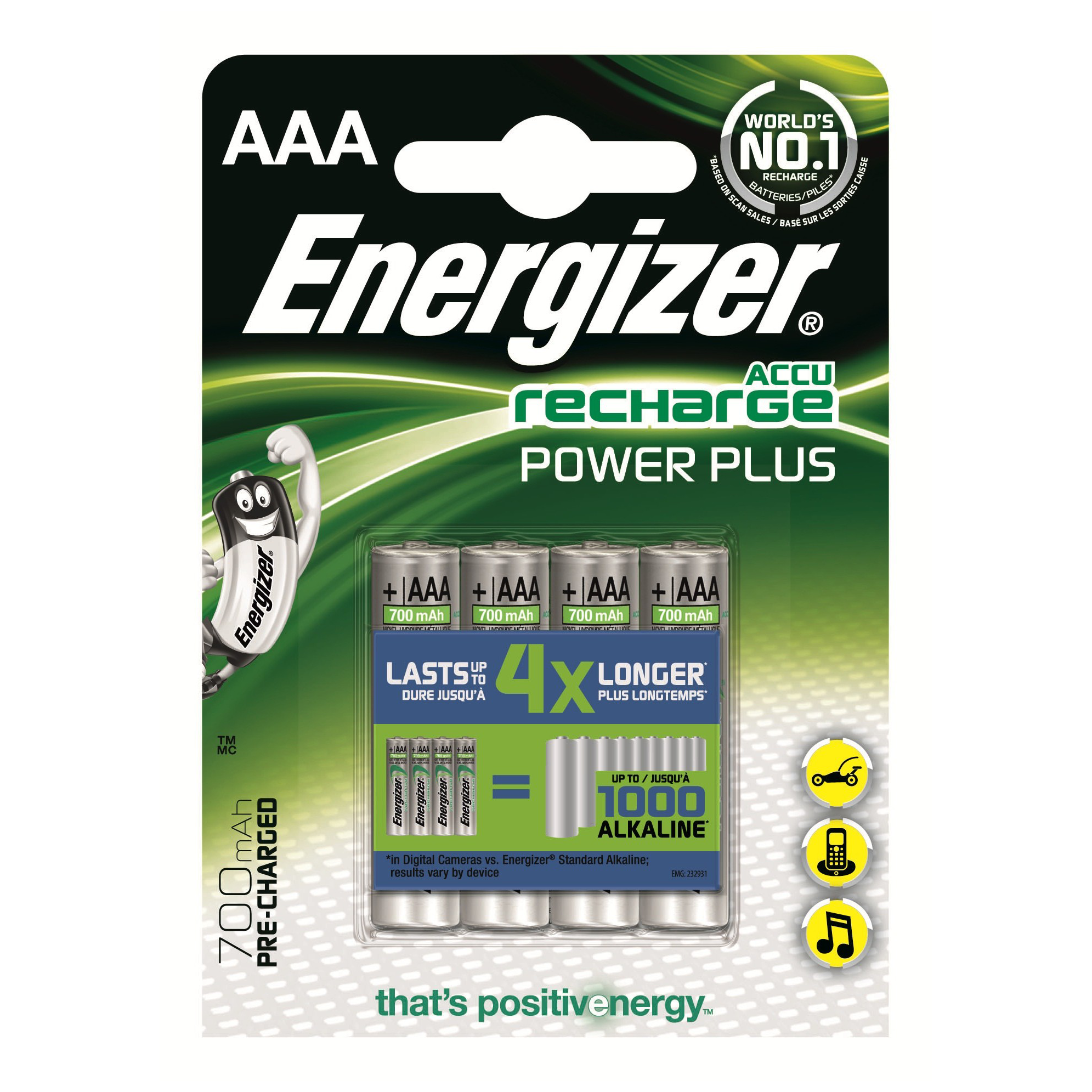 Επαναφορτιζόμενες Μπαταρίες ENERGIZER AAA700 Pr (Blist 4τεμ)
