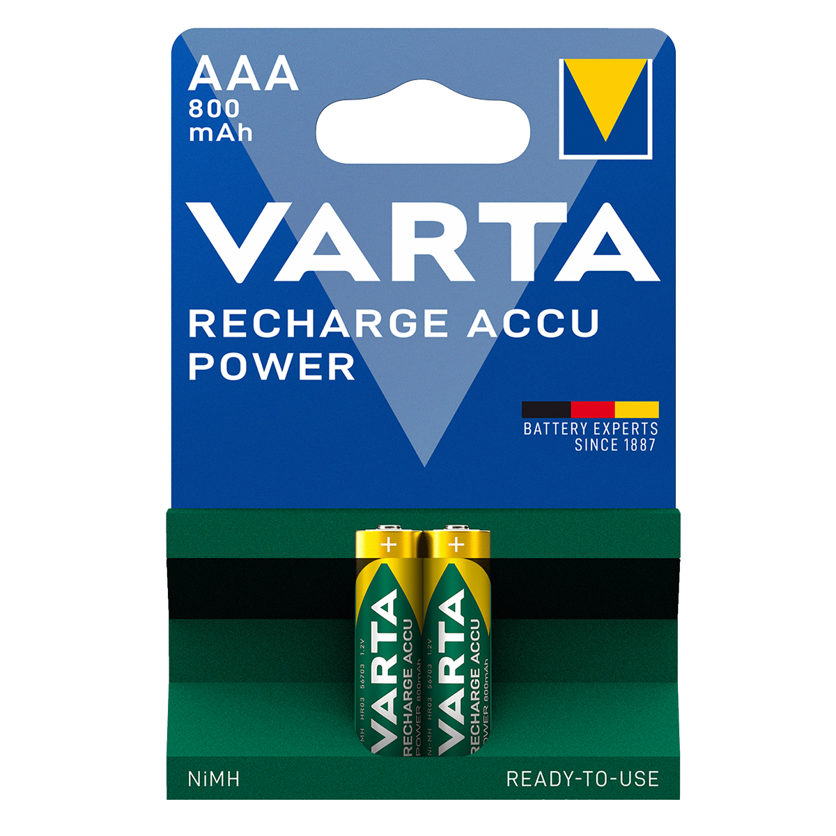Επαναφορτιζόμενες Μπαταρίες VARTA AAA 800mAh (2 Τεμάχια)