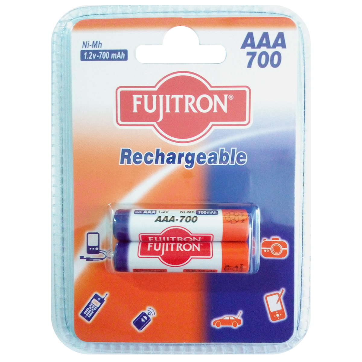 FUJITRON επαναφορτιζόμενες μπαταρίες Ni-MH ΑΑΑ 1.2V 700mAh (2 Τεμάχια)