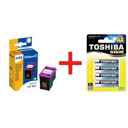 PELIKAN ink H49 tri color + TOSHIBA alkaline batteriesLR06 AA