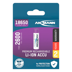 ANSMANN Επαναφορτιζόμενη Μπαταρία Li-ion 18650 3.7V 2600mAh