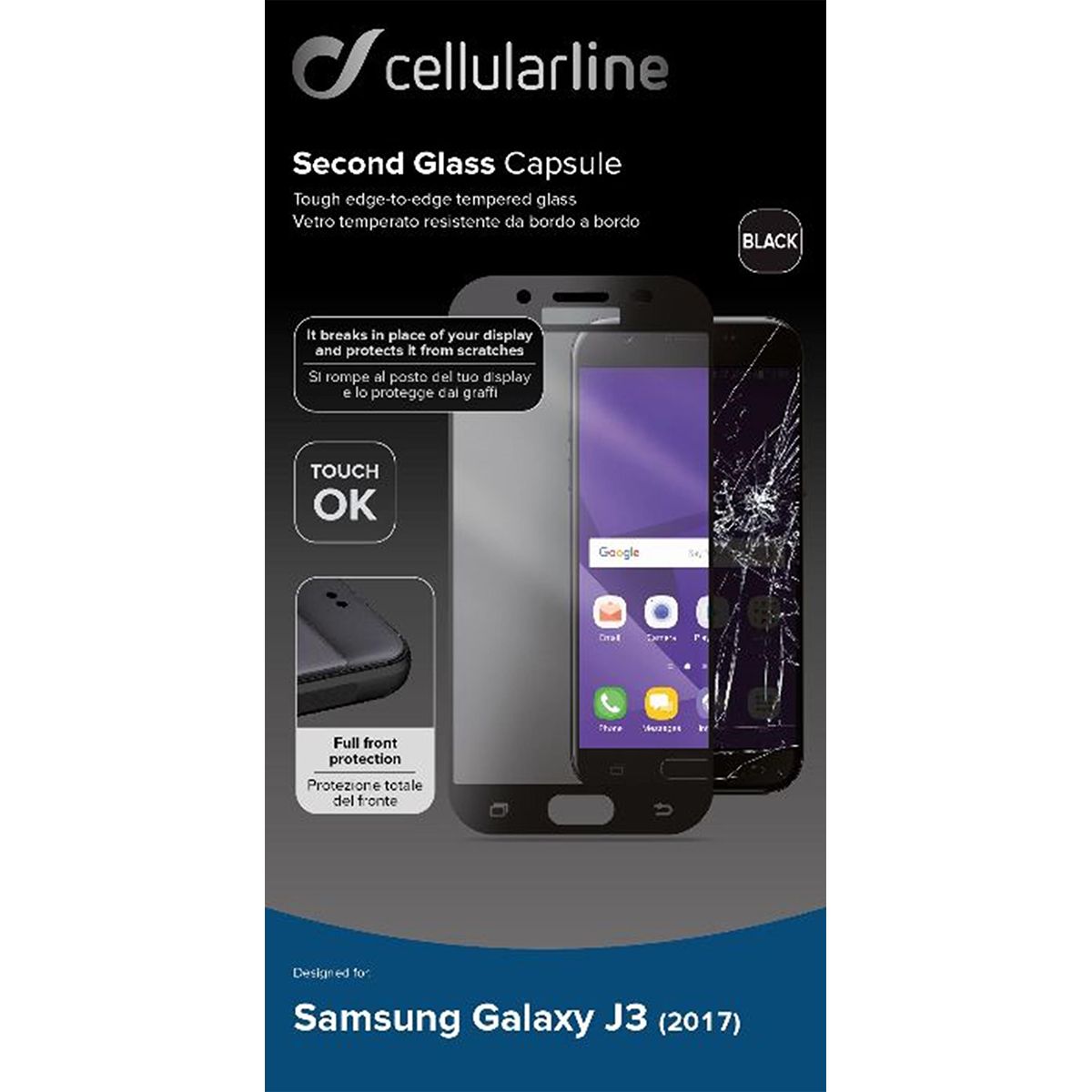 CELLULAR LINE γυαλί προστασίας οθόνης SAMSUNG Galaxy J3 (2017)