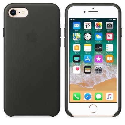 APPLE dermatini thiki iPhone 8/7 skouro gkri