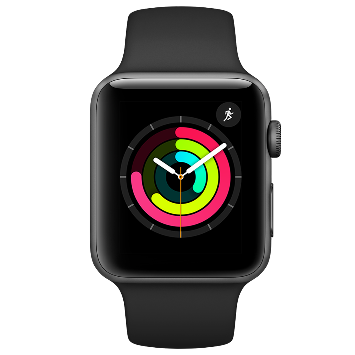 APPLE Watch Series 3 GPS 38mm Space Grey Aluminium με Sport Band Μαύρο