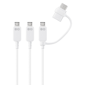 SAMSUNG καλώδιο Multi Charging 3 Micro USB & 1 USB Type-C Λευκό
