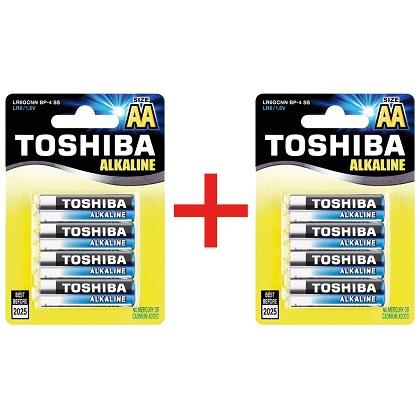 TOSHIBA alkalikes mpataries LR06 BP-4 SS AA 1+1 dwro