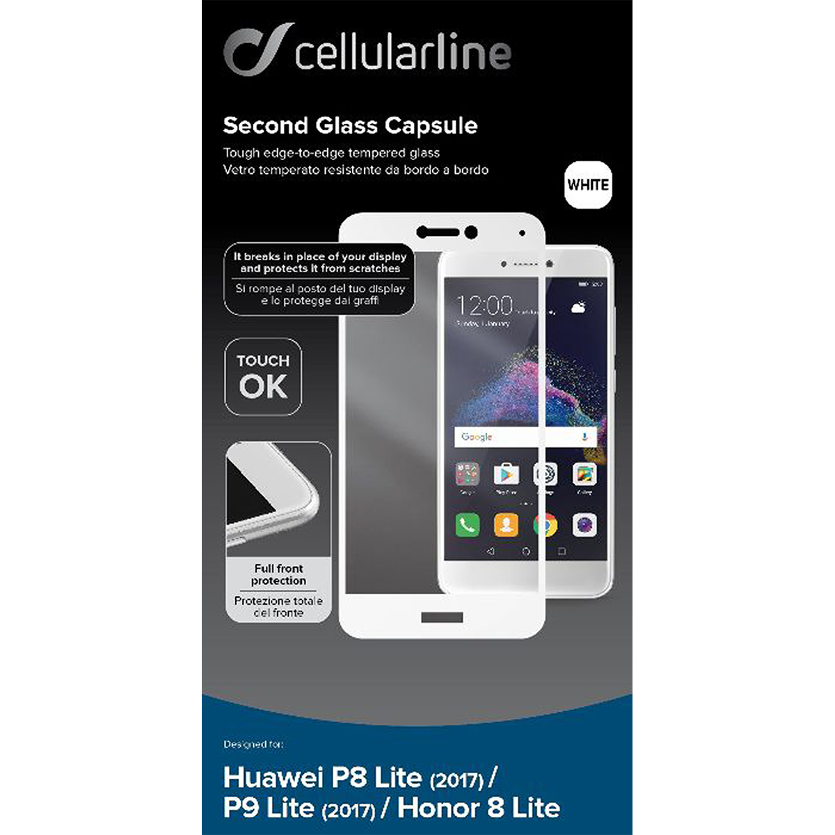 CELLULAR LINE γυαλί προστασίας οθόνης HUAWEI P9 Lite (2017) Λευκό - 2