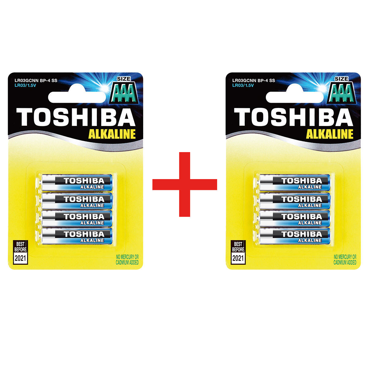 TOSHIBA αλκαλικές μπαταρίες LR03 BP-4 SS AAA 1+1 δώρο