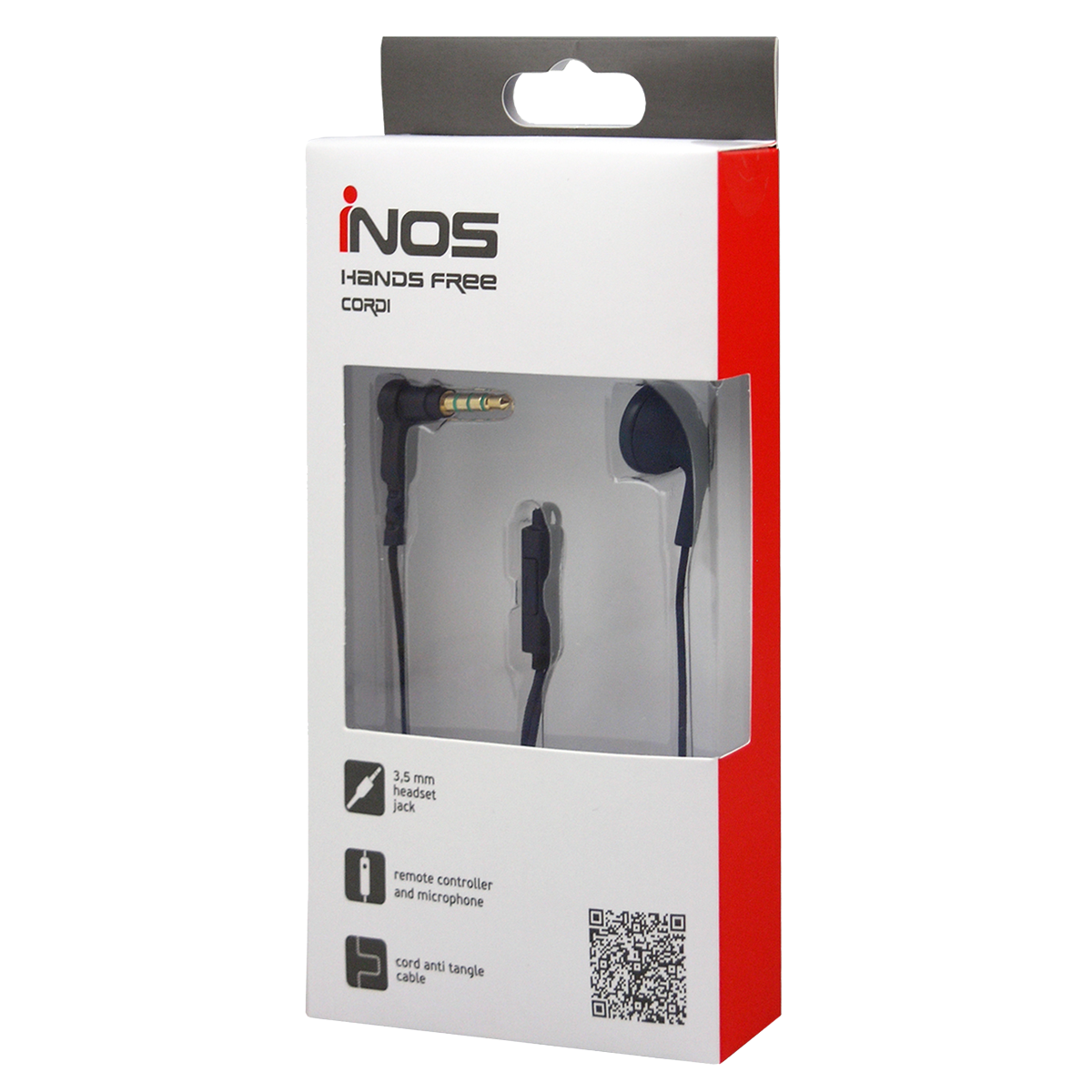 iNOS ενσύρματα handsfree ακουστικά Cordi Μαύρα - 3