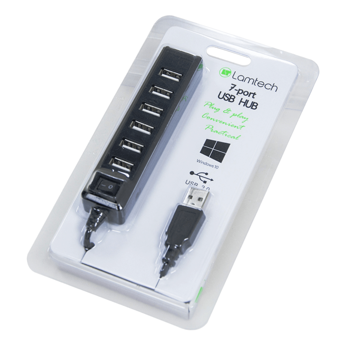 USB Hub LAMTECH USB 2.0 7 θυρών με διακόπτη - 3