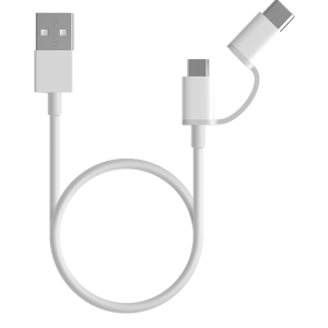 XIAOMI καλώδιο Mi 2 σε 1 Micro USB σε Type C 30 εκατοστά