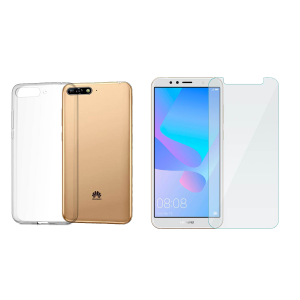COSY διάφανη θήκη + γυαλί προστασίας οθόνης HUAWEI Y6 Prime 2018