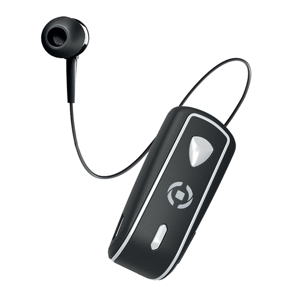 CELLY ακουστικό Bluetooth Clip On Retractable Μαύρο