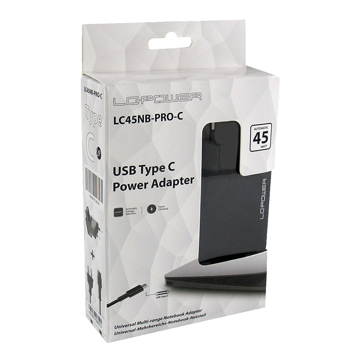 LC-POWER universal αντάπτορας τροφοδοσίας USB Type-C για Notebook 45W - 4
