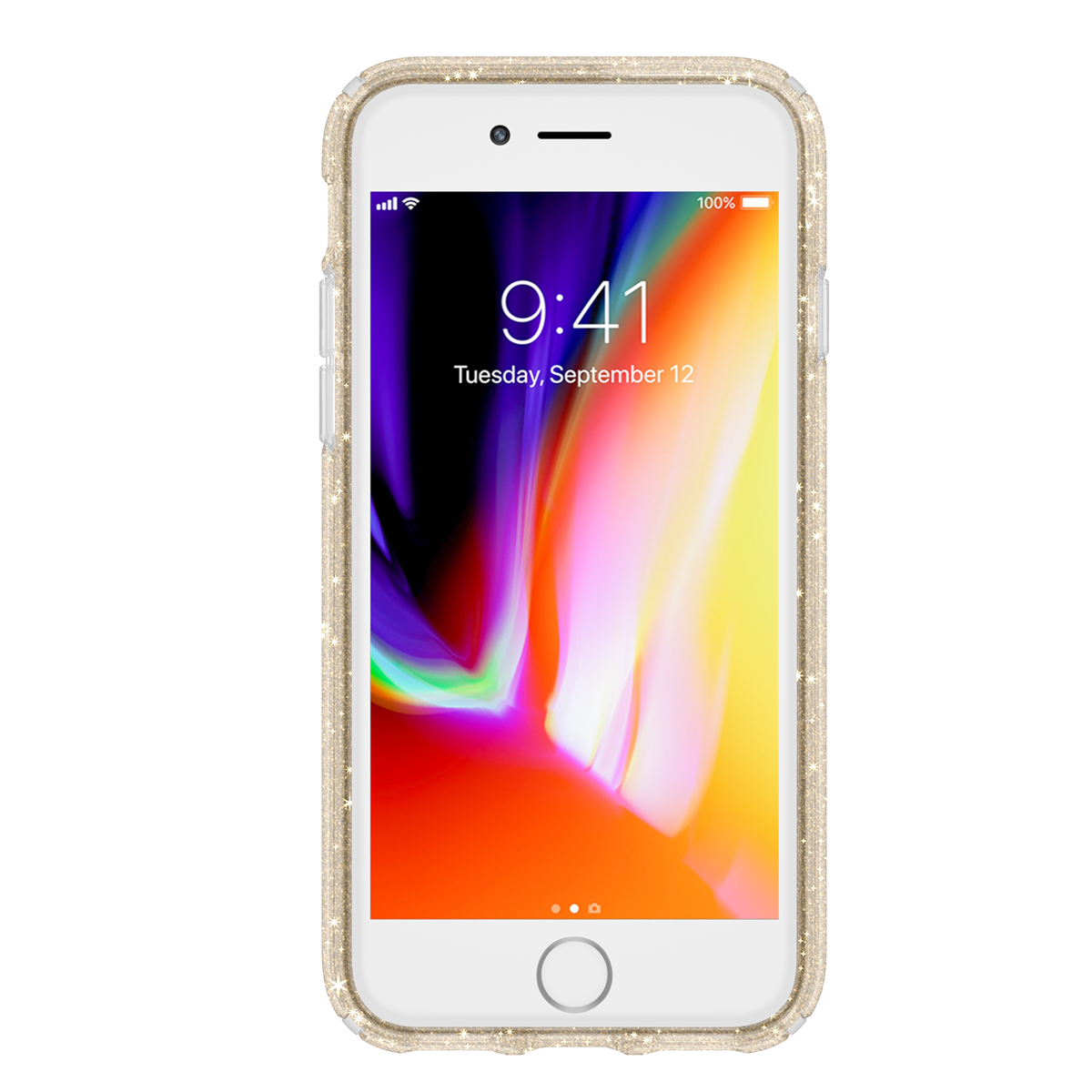 SPECK διάφανη θήκη Presidio Clear με Gold Glitter iPhone 8/7/6S/6 - 4