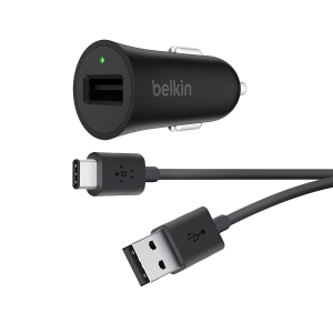 Φορτιστής Αυτοκινήτου BELKIN Quick Charge 3.0 με καλώδιο USB-A to USB-C 18W Μαύρο