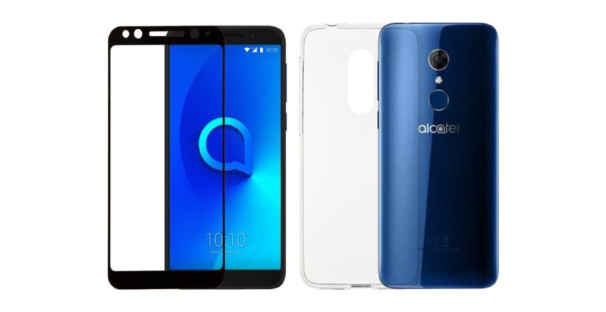 transparent case + glass with frame COSY for ALCATEL 3