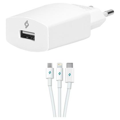 TTEC fortisths taksidioy Speedcharger 2.1A Trio leyko