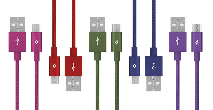 TTEC kalwdio Micro USB alouminiou kokkino