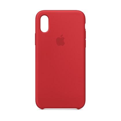 ΑPPLE thiki silikonis iPhone Xs kokkini