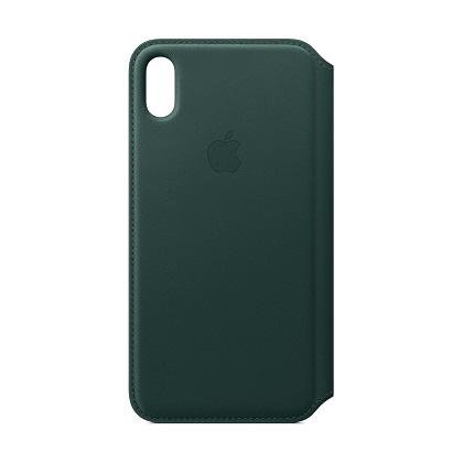 APPLE dermatini thiki Folio iPhone Xs Max prasini