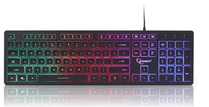 GEMBIRD ensirmato plhktrologio gaming Rainbow KB-UML-01