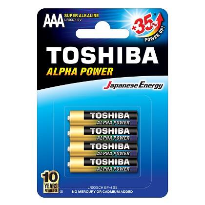 TOSHIBA alkalikes mpataries Alpha LR03 AAA 