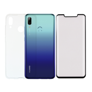Διάφανη θήκη + γυαλί προστασίας οθόνης με πλαίσιο COSY για το HUAWEI P Smart 2019