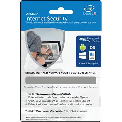 McAfee Internet Security Activation Card 1 etos 1 adeia xrisis 