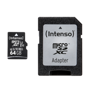 INTENSO κάρτα μνήμης Micro SDXC UHS-I Professional 64GB με αντάπτορα