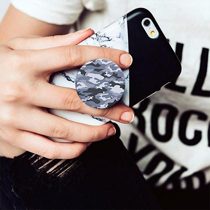 POPSOCKETS Gray Camo + vash sthrikshs Surface Mount