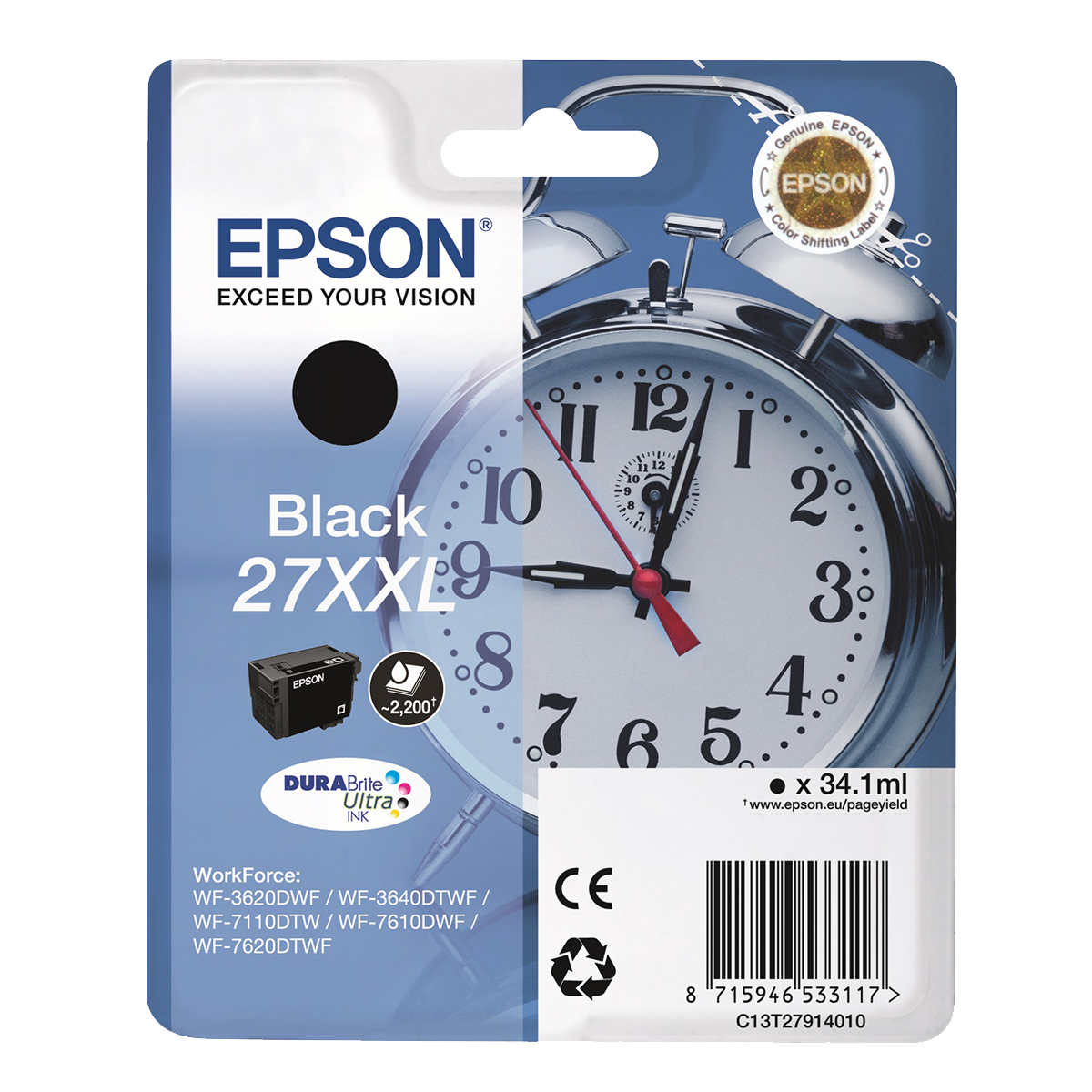 EPSON μελάνι 27XXL DURABrite Ultra Μαύρο