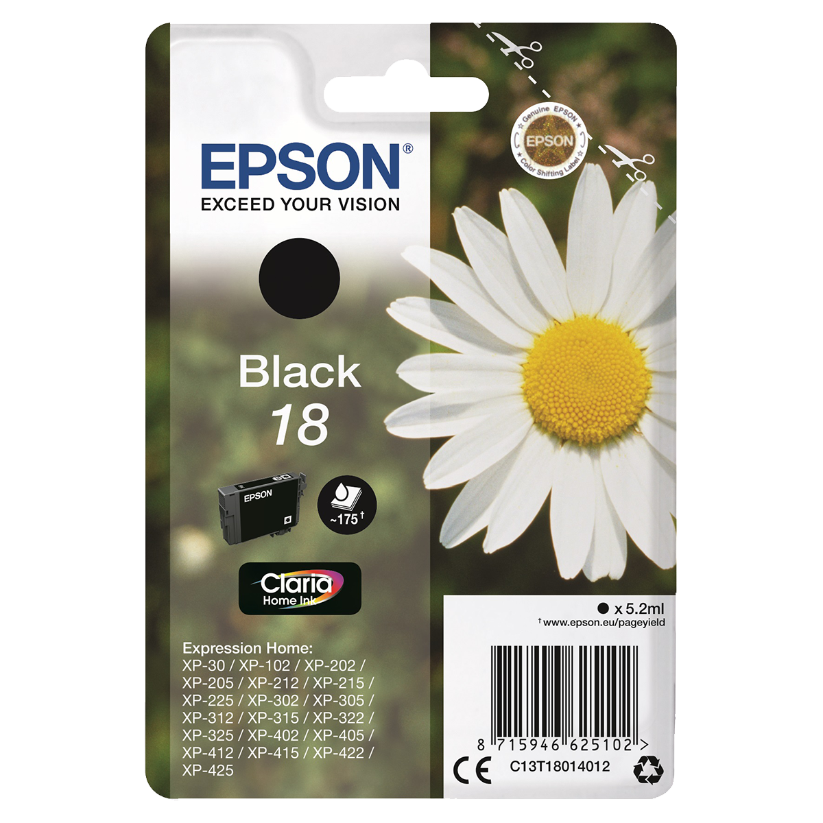 EPSON μελάνι 18 Claria Premium Daisy Μαύρο
