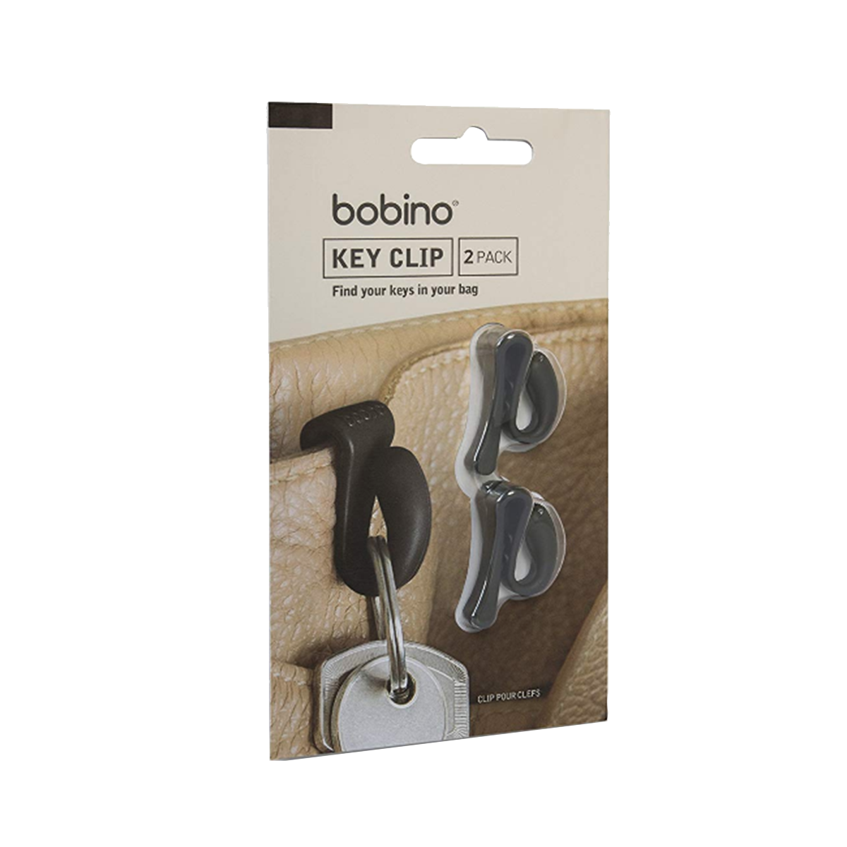 Clip BOBINO για κλειδιά (2 Τεμάχια) Ανθρακί