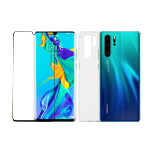 Διάφανη θήκη + γυαλί προστασίας οθόνης με πλαίσιο COSY για το HUAWEI P30 Pro