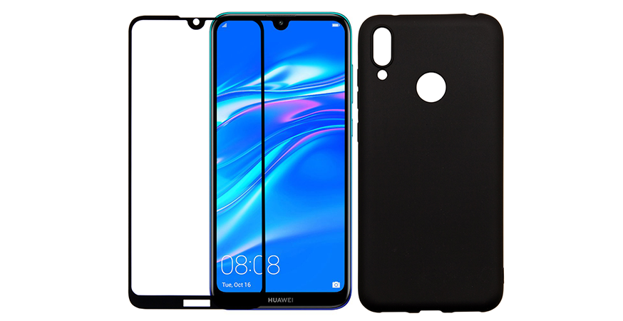 thiki Matte +gyali prostasias othonis me plaisio COSY gia to HUAWEI Y7 (2019) 