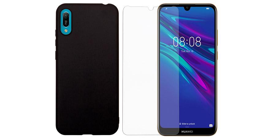 thiki Silky Matte mayri + gyali prostasias othonis COSY gia to HUAWEI Y6 (2019)