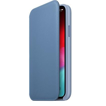 dermatini thiki Folio APPLE iPhone Xs anoixto mple