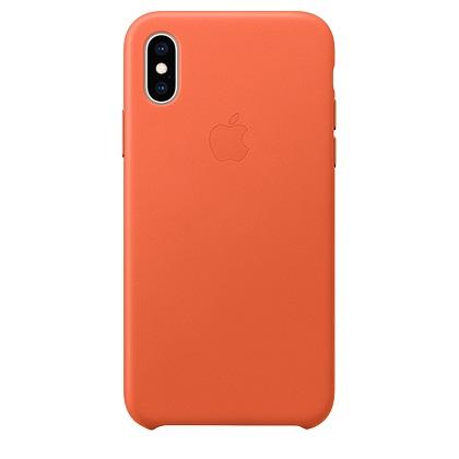dermatini thiki APPLE iPhone Xs portokali
