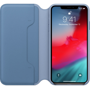 Δερμάτινη θήκη Folio APPLE iPhone Xs Max Ανοιχτό Μπλε