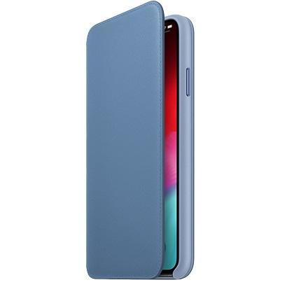 dermatini thiki Folio APPLE iPhone Xs max anoixto mple
