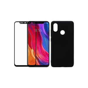 Θήκη Matte + γυαλί προστασίας οθόνης με πλαίσιο COSY για το XIAOMI Mi 8