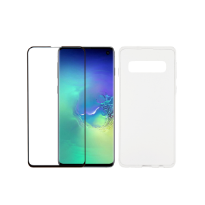 Διάφανη θήκη + γυαλί προστασίας οθόνης με πλαίσιο COSY για το SAMSUNG Galaxy S10