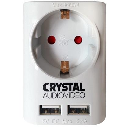 CRYSTAL AUDIO monoprizo taksidiou me 2 thires USB leyko