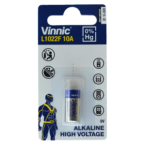 VINNIC αλκαλική μπαταρία high voltage L1022F 9V (10A)