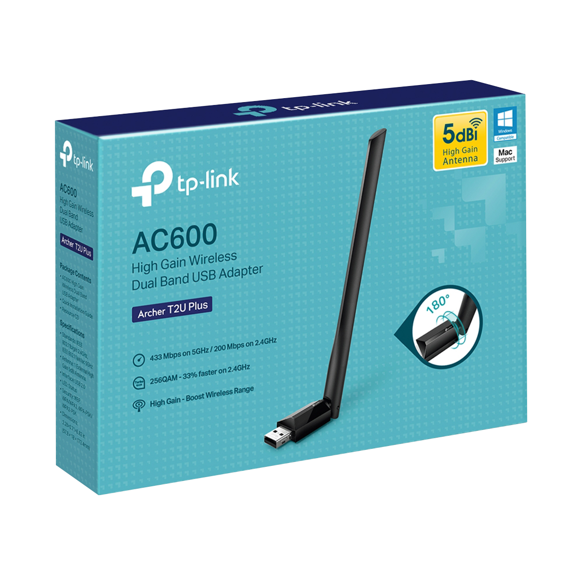 TP-LINK Wi-Fi αντάπτορας USB Archer T2U Plus AC600 - 3