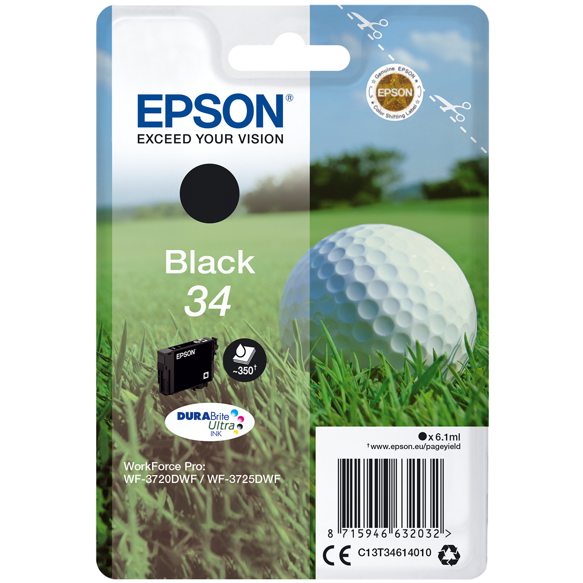 EPSON μελάνι 34 DURABrite Ultra Golf Ball Μαύρο