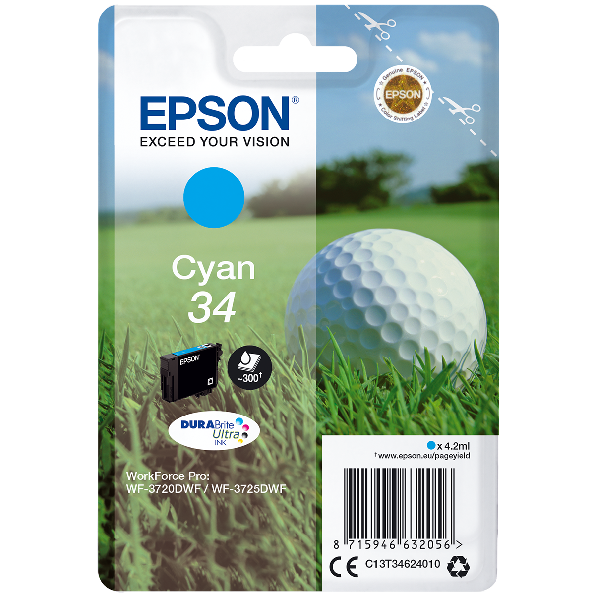 EPSON μελάνι 34 DURABrite Ultra Golf Ball Κυανό